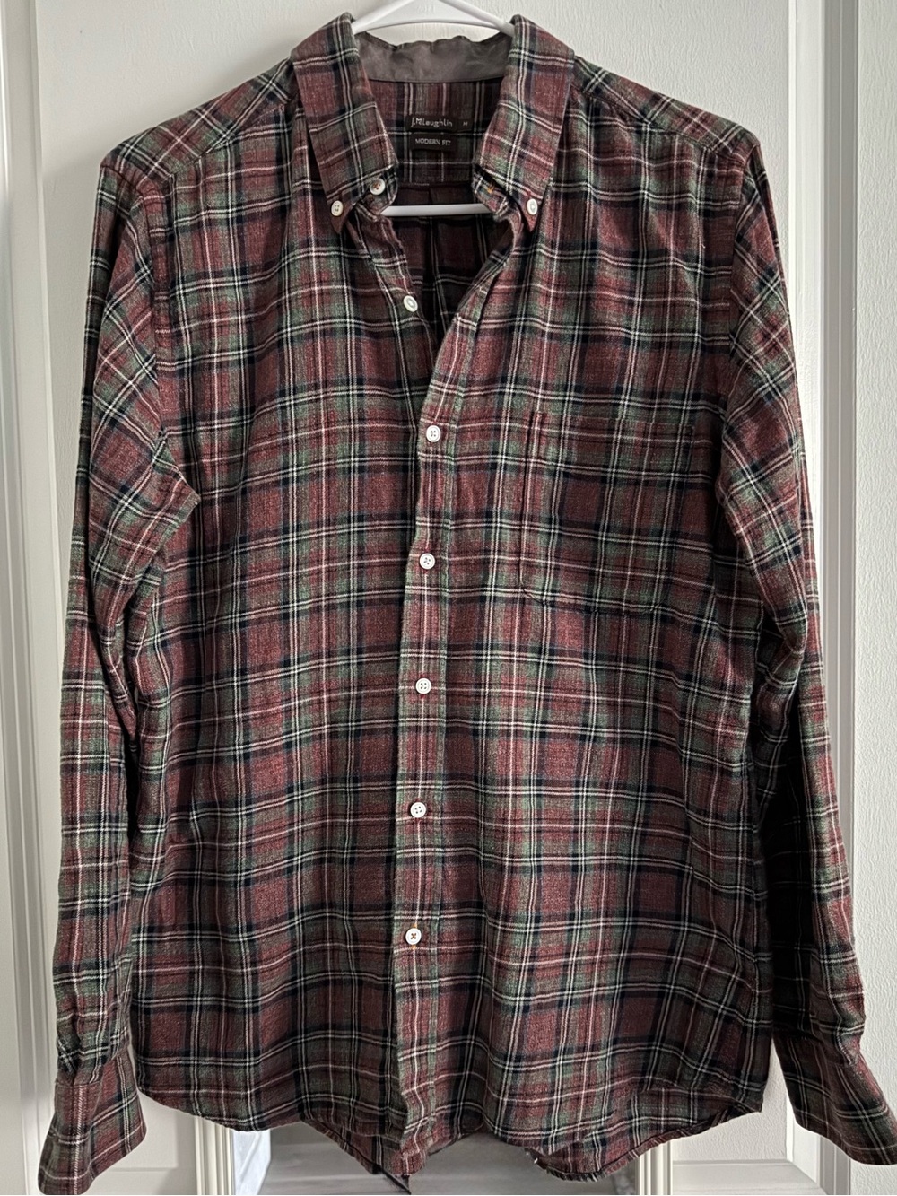 J.McLaughlin Men's Flannel Plaid Button Down Shirt Sz M